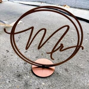 Table Numbers 1-16 With Mr & Mrs Copper Colored Signs